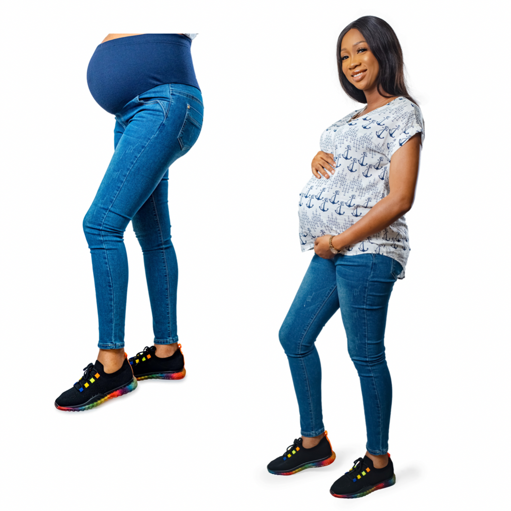 Straight Maternity Slim Illusion Luxe Gravity - Mid Waist Straight Jeans  Woman | 7 For All Mankind
